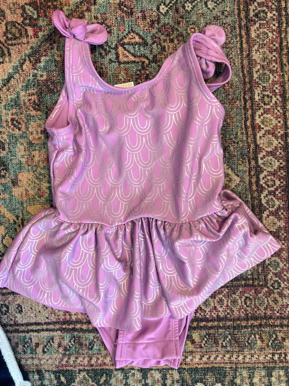 Cat & Jack girls summer purple swim suit bundle